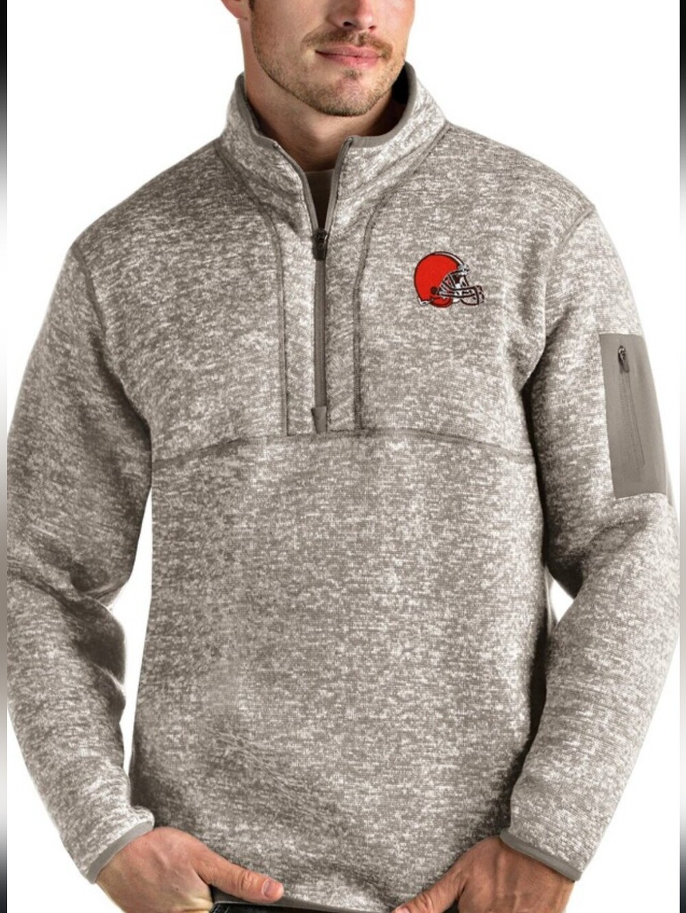 NFL Antigua 🙌Cleveland Browns Fortune 1/4 Zip Pullover M Streetwear Sports Y2K